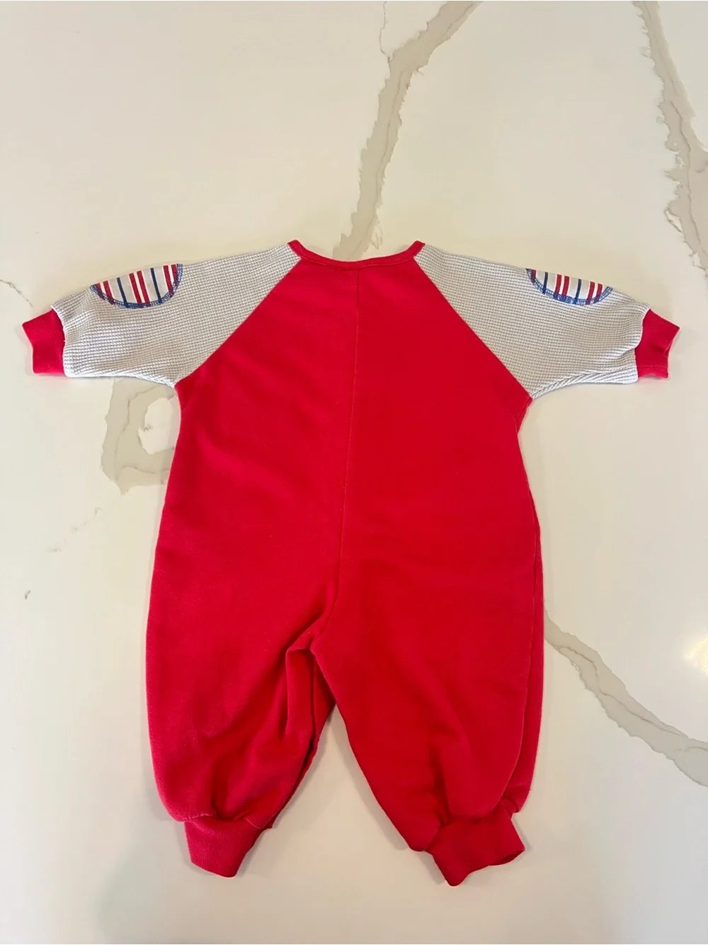 Vintage 80's/90's Peanuts Snoopy Flying Team Baby Romper 6-9M Red Flying Ace